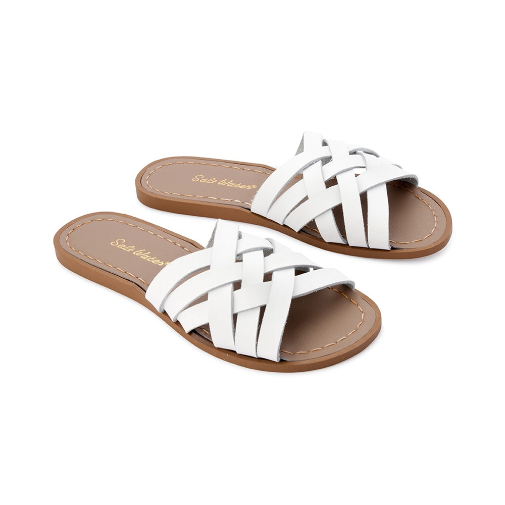 Saltwater Sandals Adults Retro Slides White