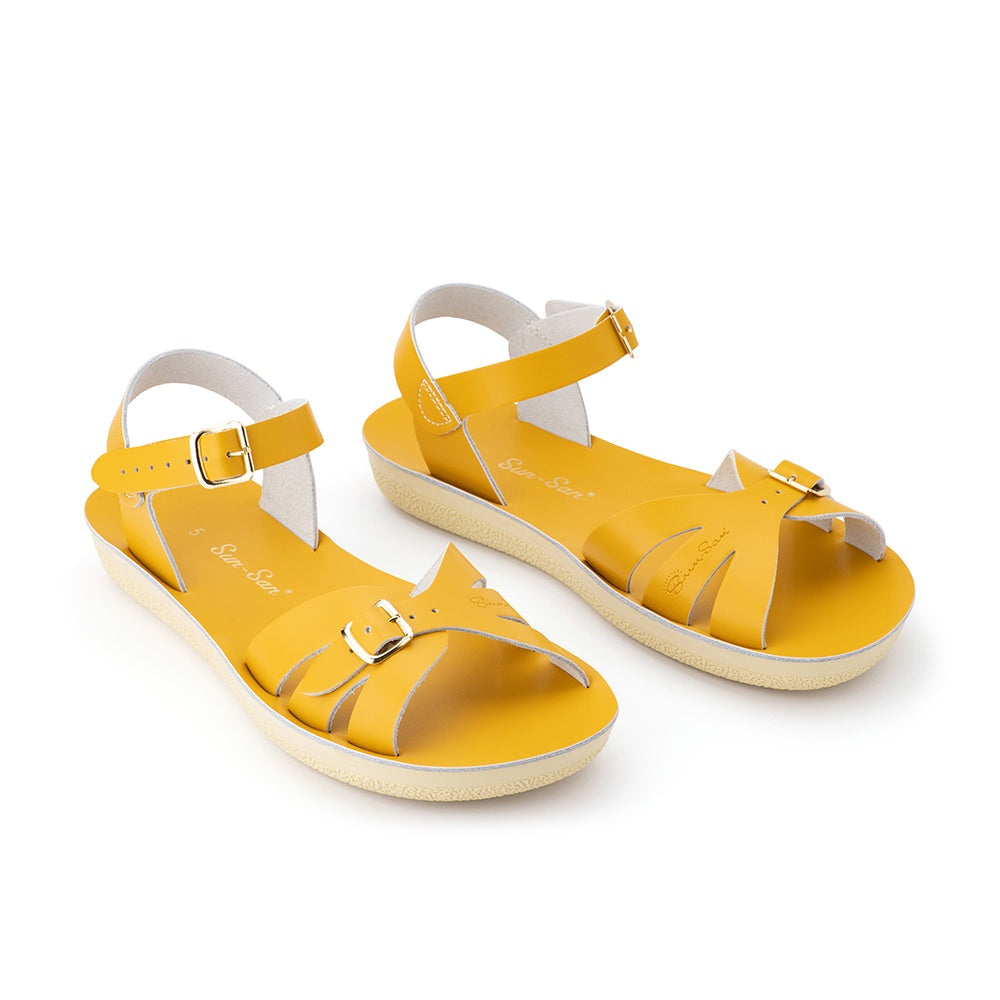 Saltwater Sandals Adults Sun San Boardwalk Mustard Daisy and Hen