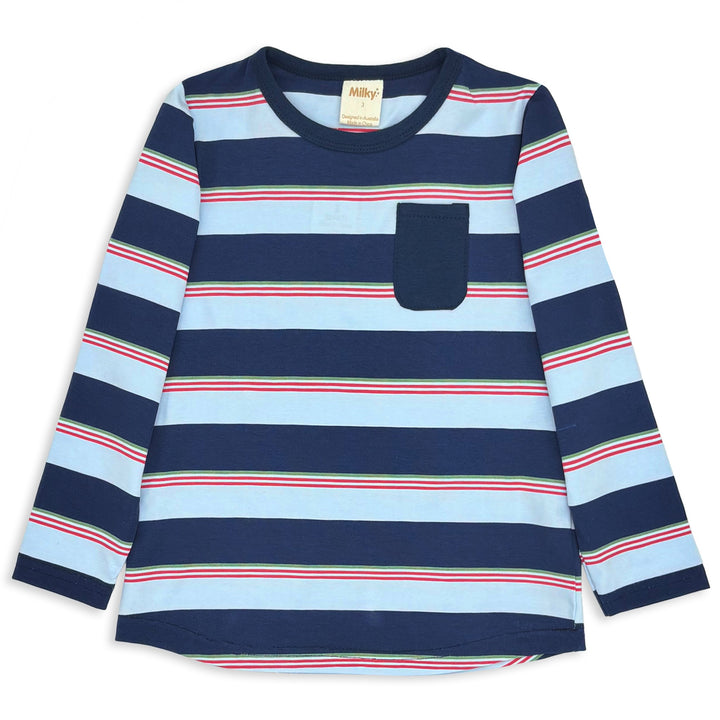 Milky Midnight Stripe Pocket Tee