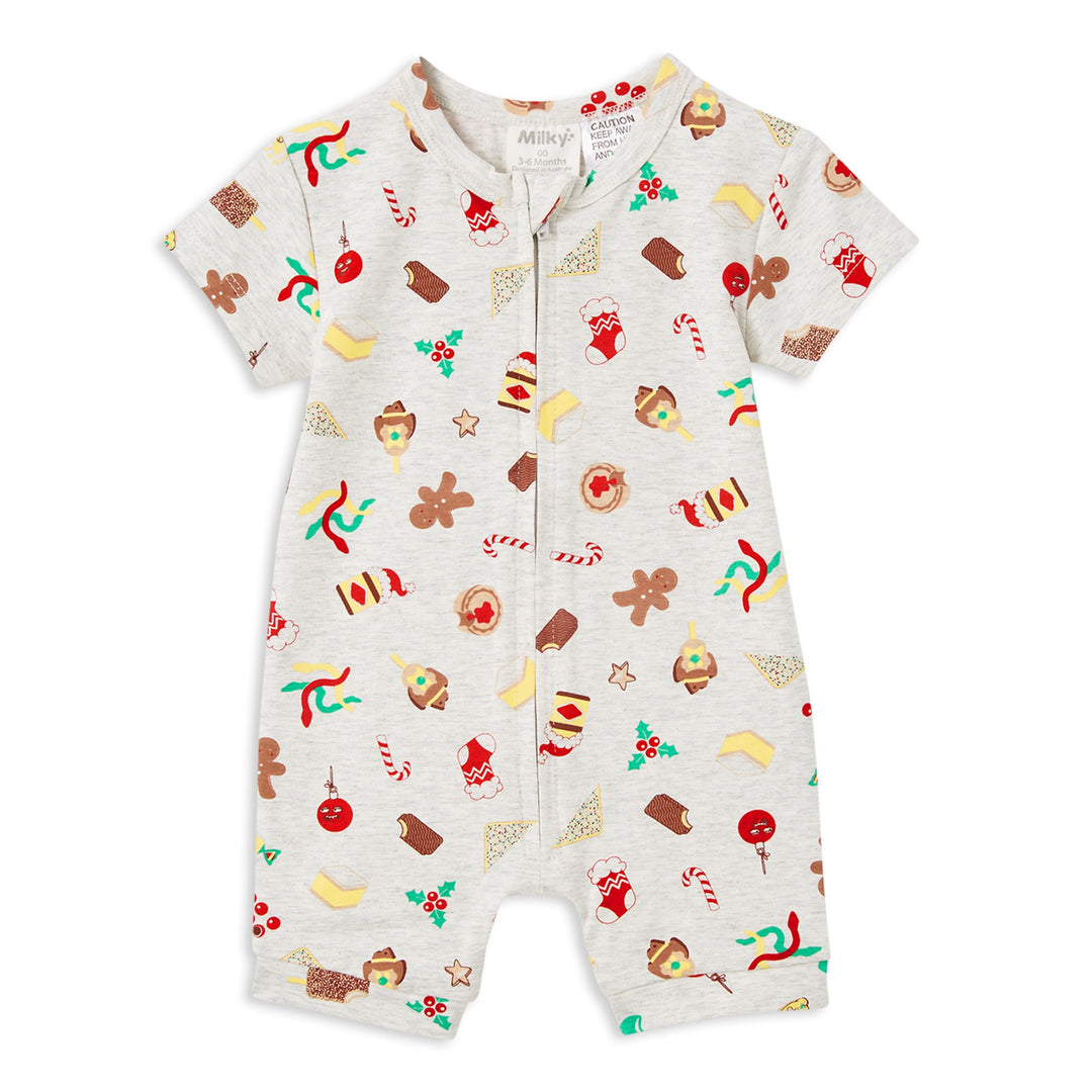 Milky Summer Christmas Zip Romper