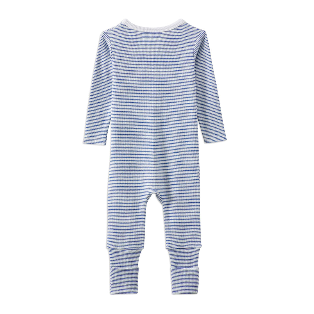 Milky Blue Stripe Zip Romper