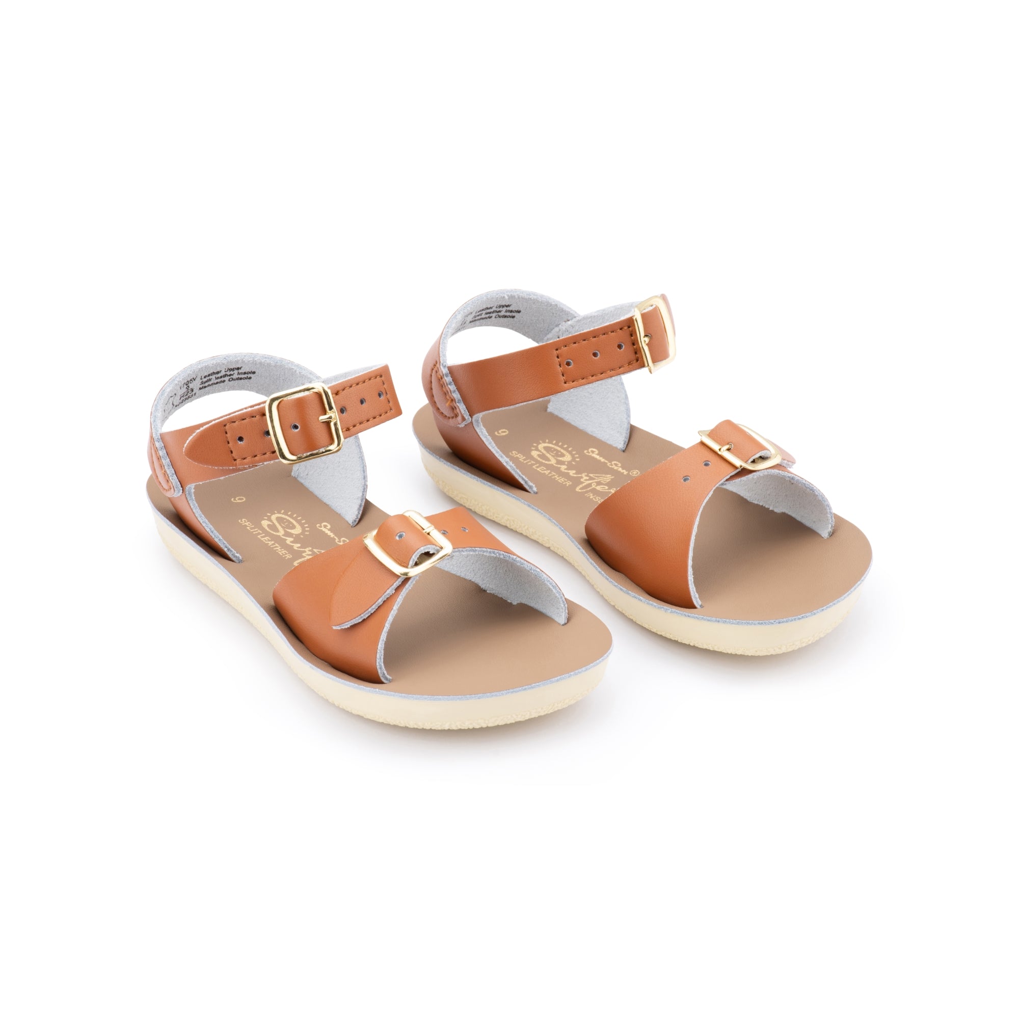 Saltwater Sandals Sun San Surfer Velcro Tan Daisy and Hen