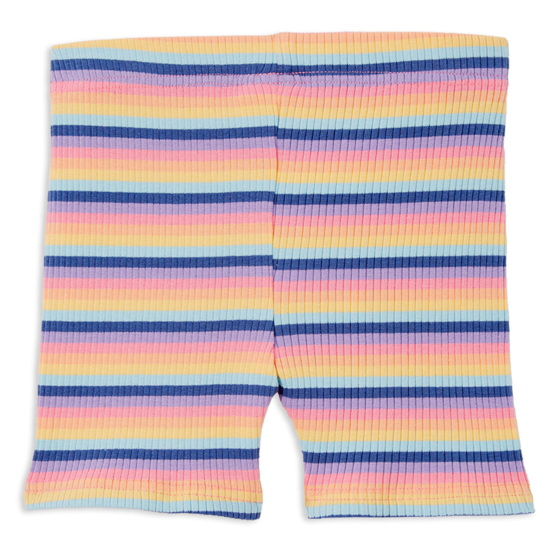 Milky Multi Stripe Rib Bike Short