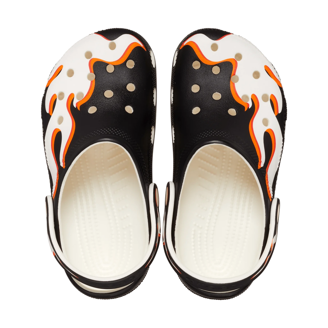 Crocs Classic Glow Flames Clog - Black