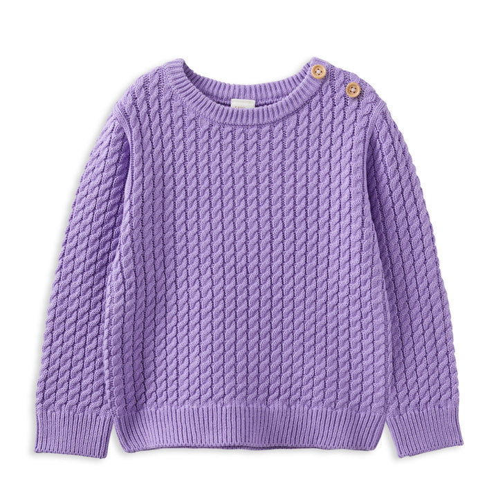 Milky Lilac Cable Knit Jumper