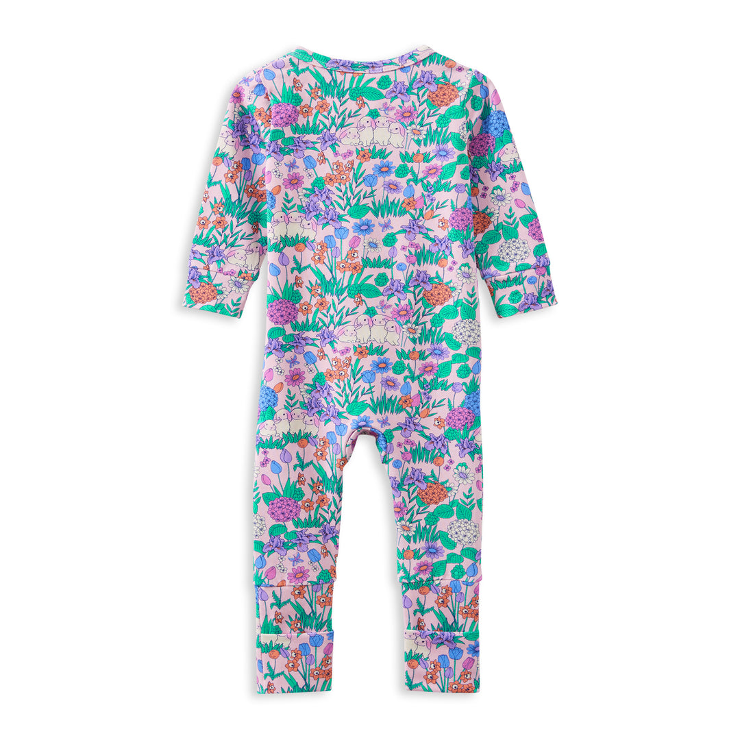 Milky Daffodil Easter Zip Romper