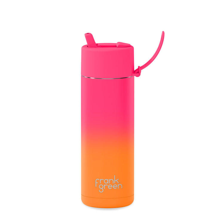 Frank Green Drink Bottle 595ml - Summer Sunset | Flip Straw Lid