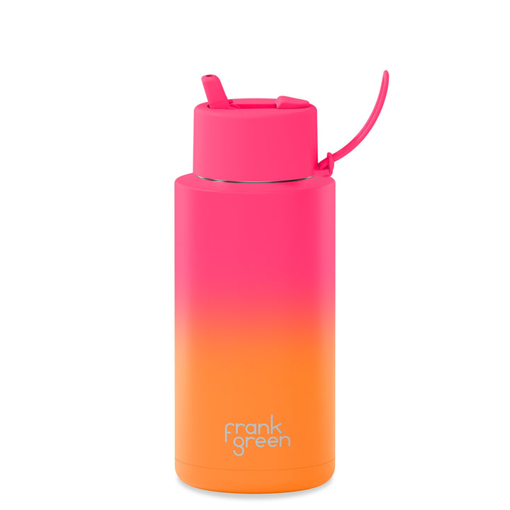 Frank Green Drink Bottle 1L - Summer Sunset | Flip Straw Lid