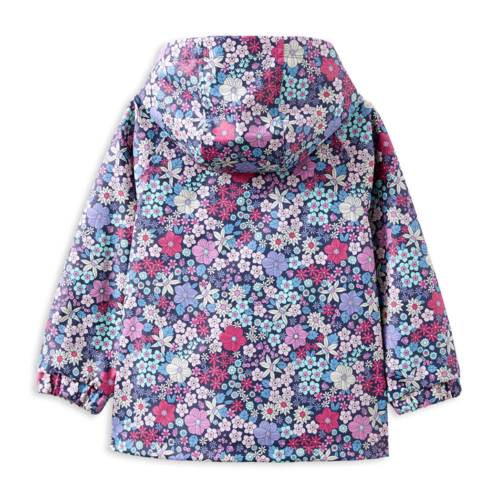 Milky Navy Bloom Rain Jacket