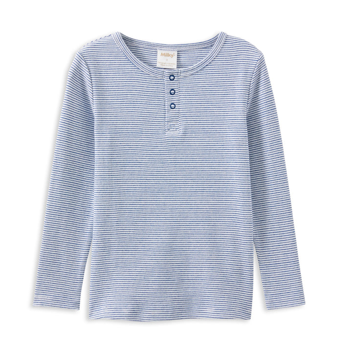 Milky Blue Stripe Henley