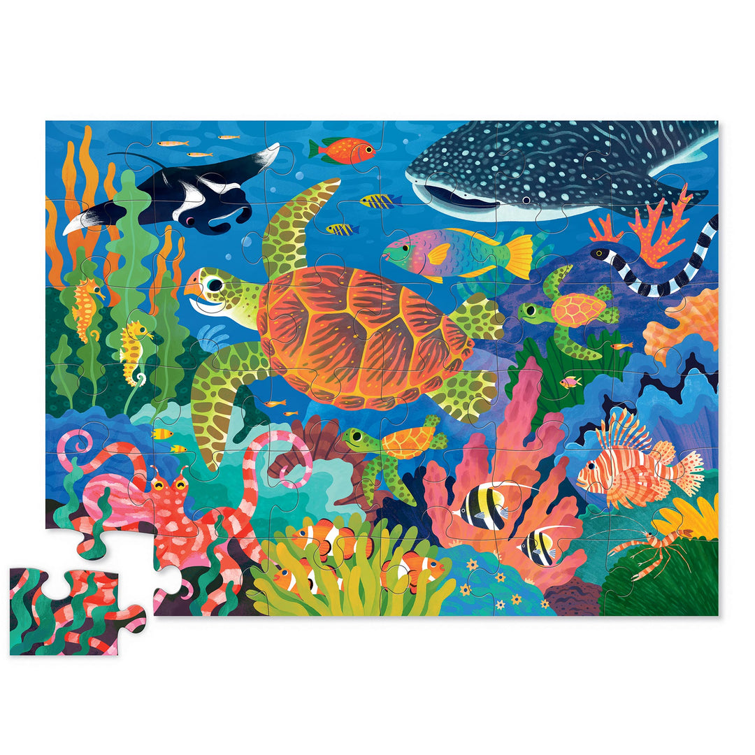 Classic Floor Puzzle 36 Piece - Sea Turtle (Foil Stamped)