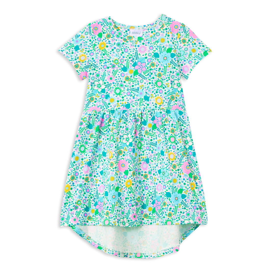 Milky Blossom Hi-Lo Dress