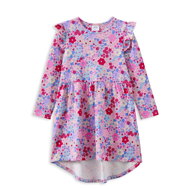 Milky Lilac Bloom Hi Lo Dress