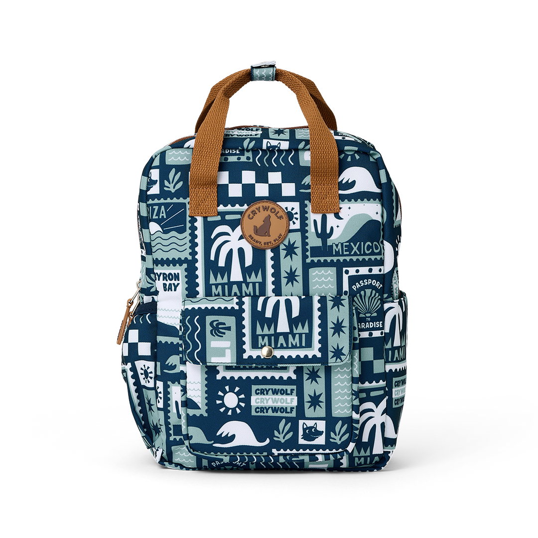 Crywolf Mini Backpack - Blue Postcards