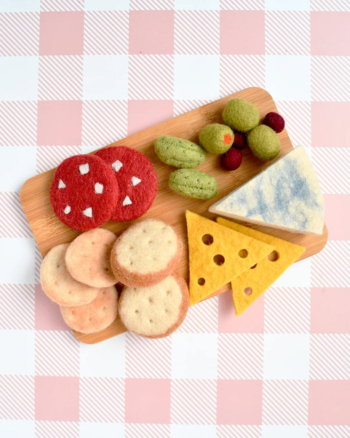 Tara Treasures Felt Charcuterie Cheese Platter Play Food Set