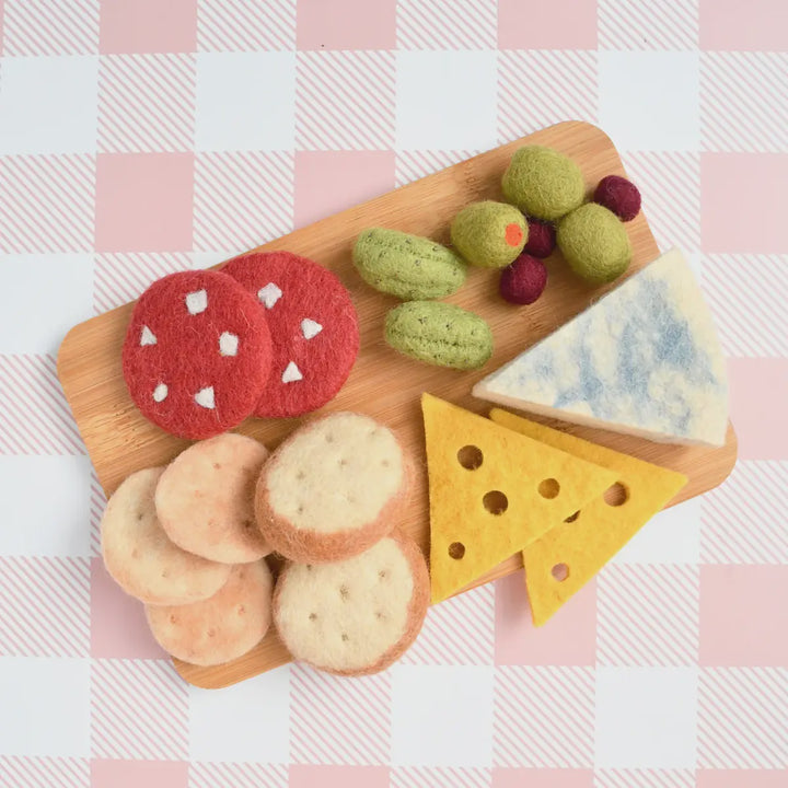 Tara Treasures Felt Charcuterie Cheese Platter Play Food Set