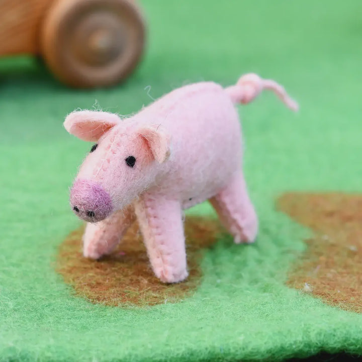 Tara Treasures Felt Pig Farm Animal Toy