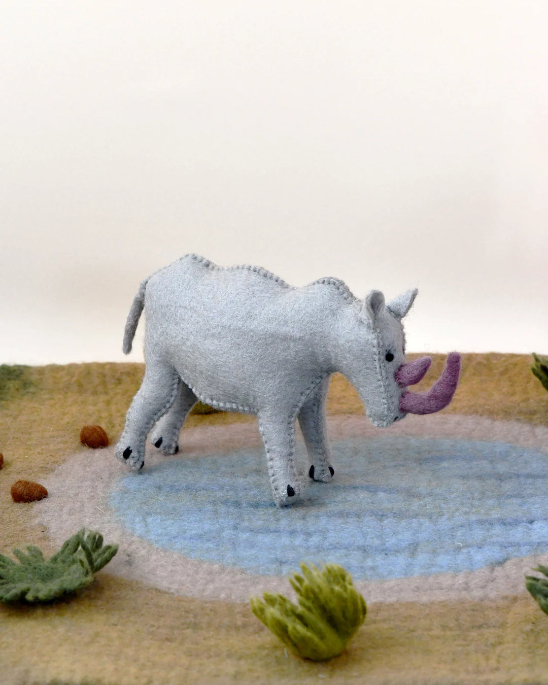 Tara Treasures Felt Rhinoceros Soft Toy for Safari Play