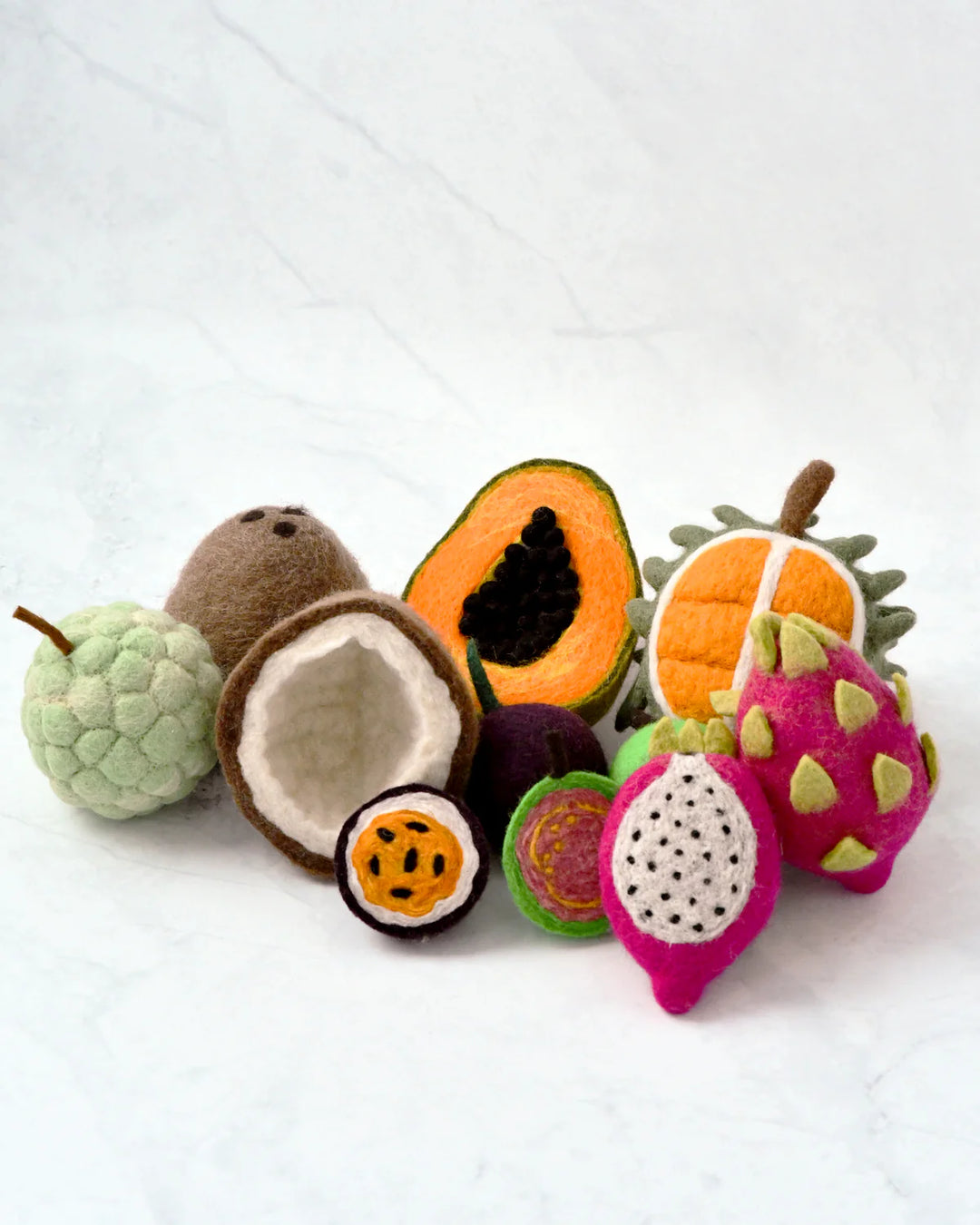 Tara Treasures Felt Tropical Fruits Play Food Set - 11 Pieces