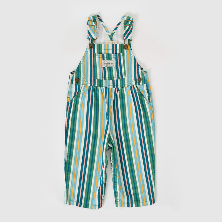 Goldie + Ace Austin Evergreen Stripe Denim Overalls