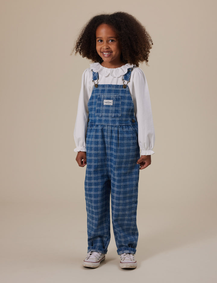 Goldie + Ace Austin Denim Check Overalls