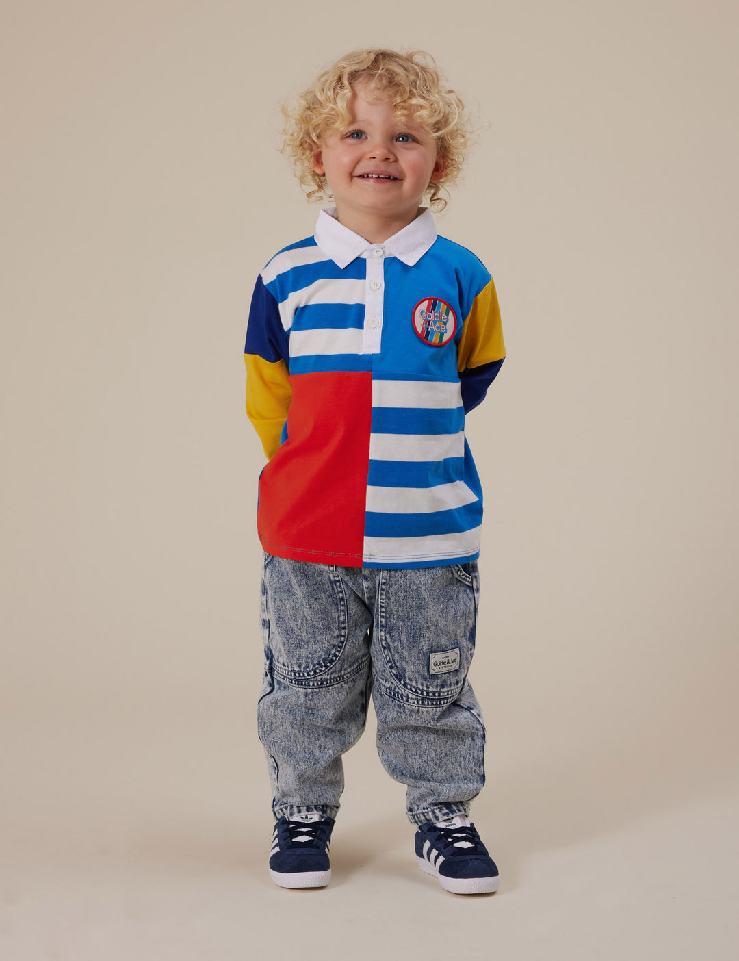 Goldie + Ace Myles Colour Block Rugby Polo