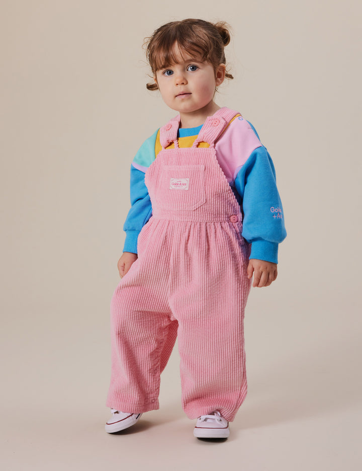 Goldie + Ace Sammy Corduroy Overalls Sweet Pea