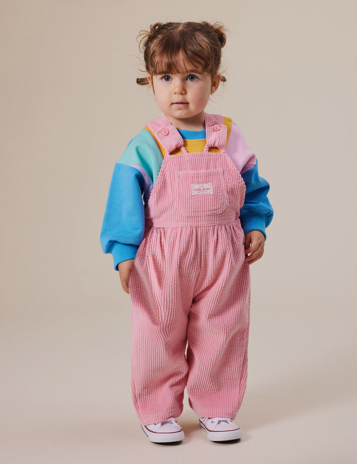 Goldie + Ace Sammy Corduroy Overalls Sweet Pea