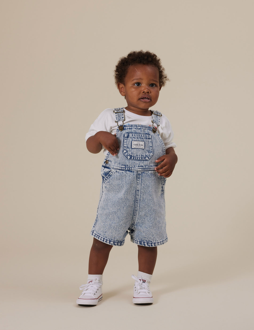 Goldie + Ace Burton Vintage Washed Denim Overalls