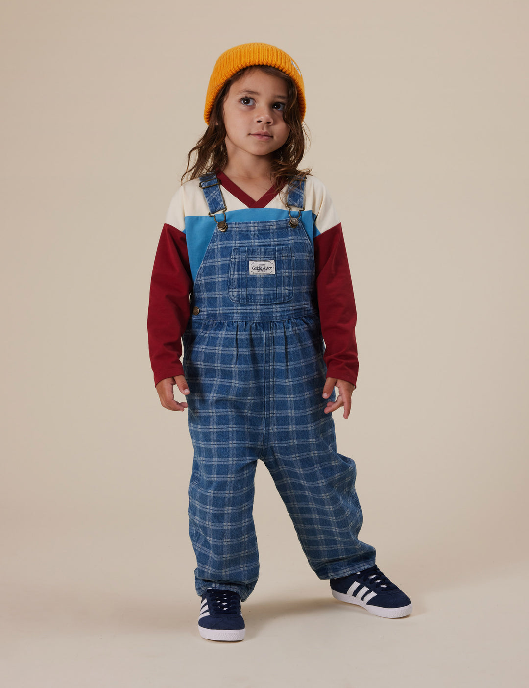 Goldie + Ace Austin Denim Check Overalls