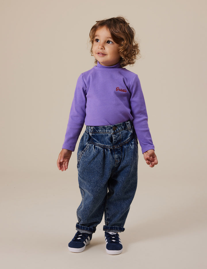 Goldie + Ace Embroidered Rib Skivvy Grape