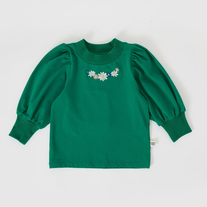 Goldie + Ace Eden Embroidered Puff Sleeve Top