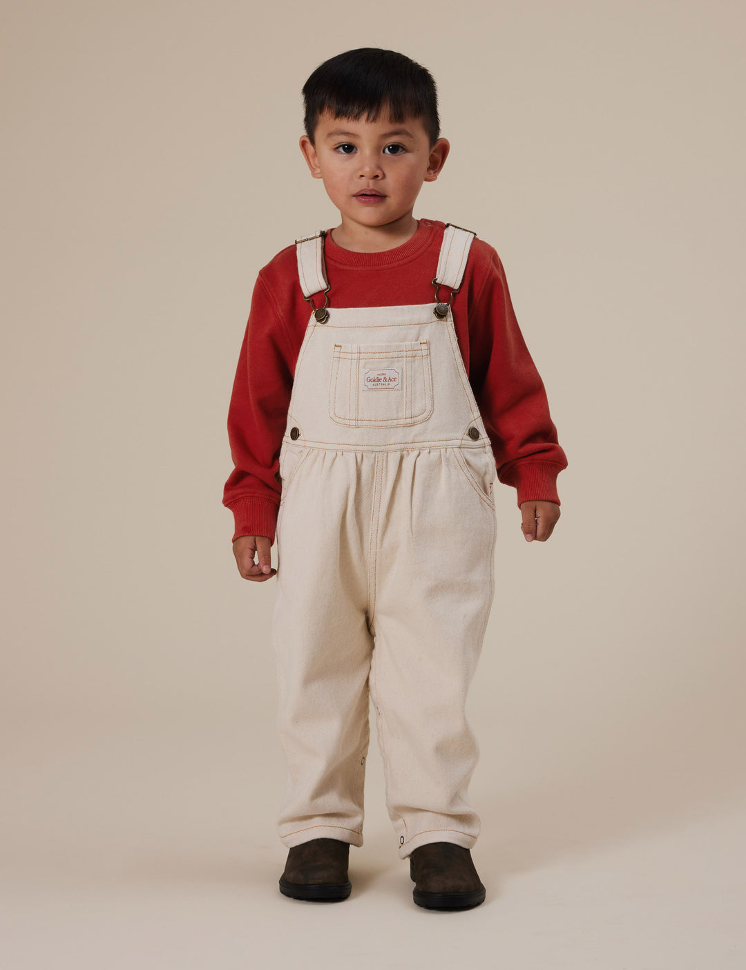 Goldie + Ace Austin Denim Overalls Oat