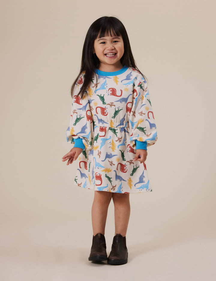 Goldie + Ace Leah Long Sleeve Dress Dino-Mite