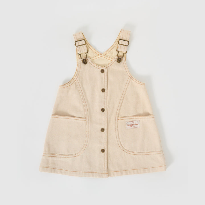 Goldie + Ace Penelope Pinafore Pocket Dress Oat