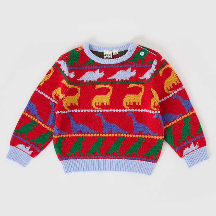 Goldie + Ace Dino Knit Jumper