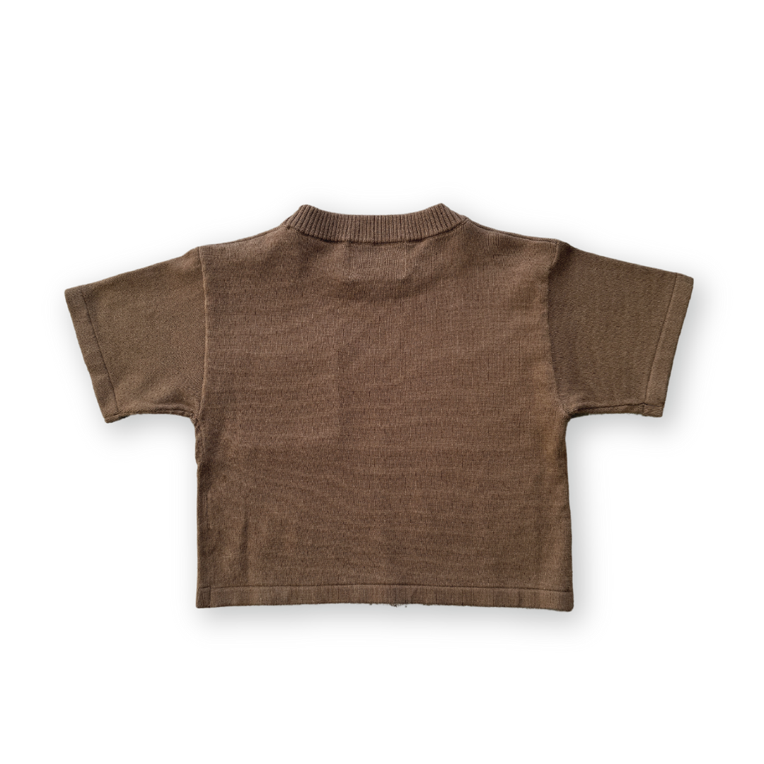 Grown Knitted Pocket Tee - Cafe