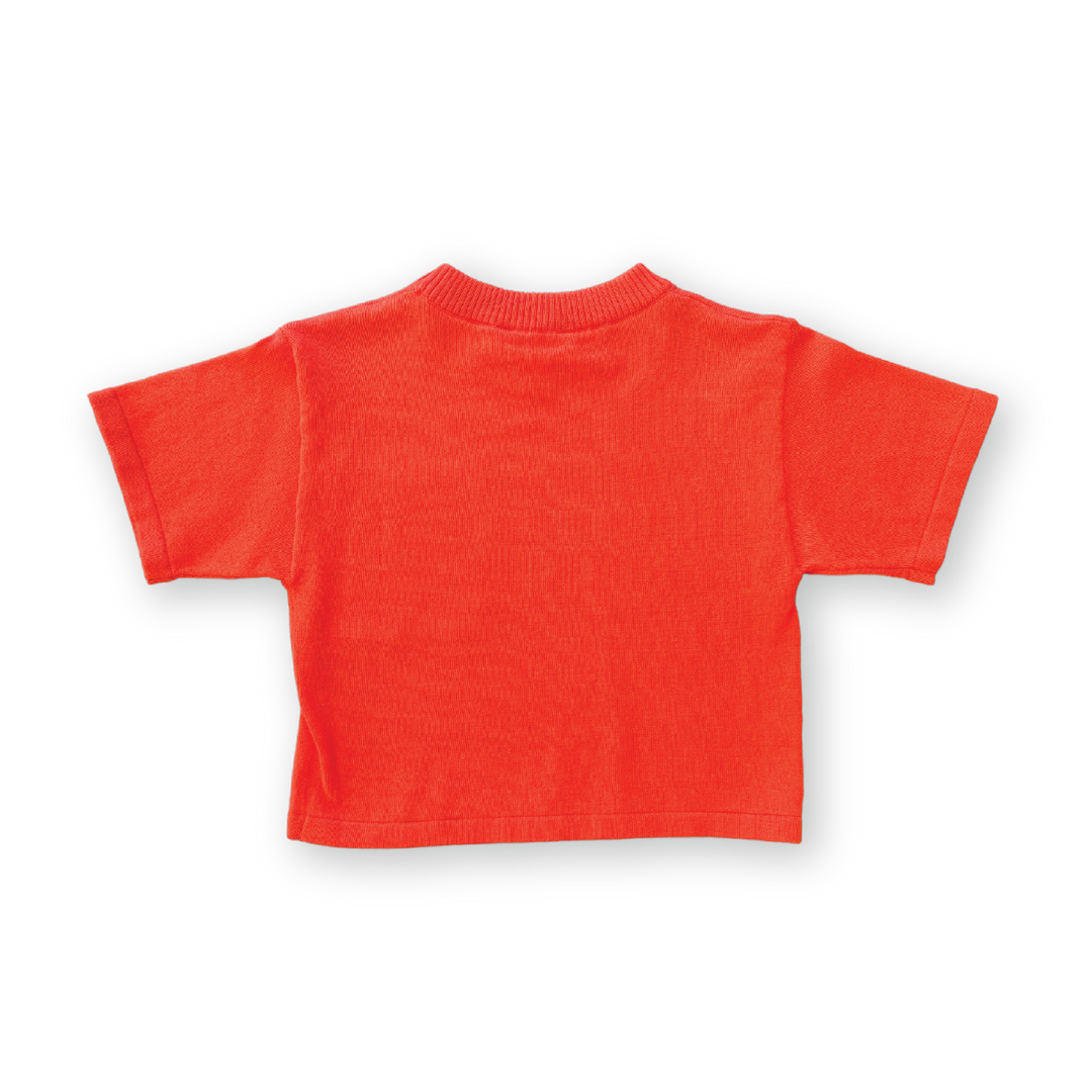 Grown Knitted Pocket Tee - Rosso