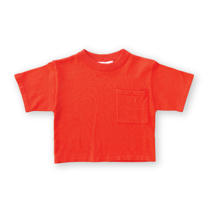 Grown Knitted Pocket Tee - Rosso