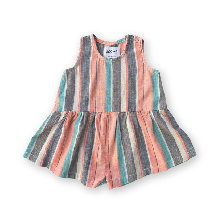 Grown Summer Stripe Cotton Romper