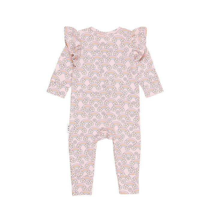 Huxbaby Flowerbow Frill Romper - Pink Pearl