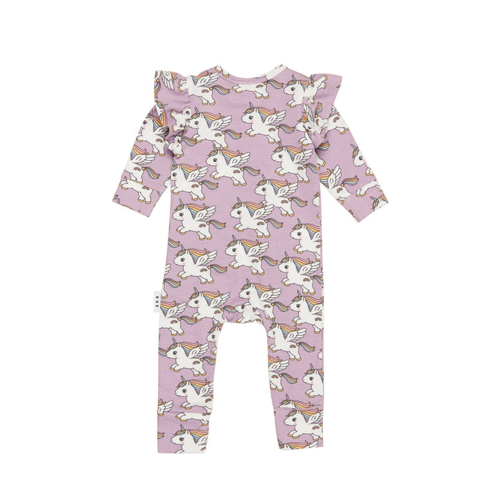 Huxbaby Magical Unicorn Frill Romper - Orchid