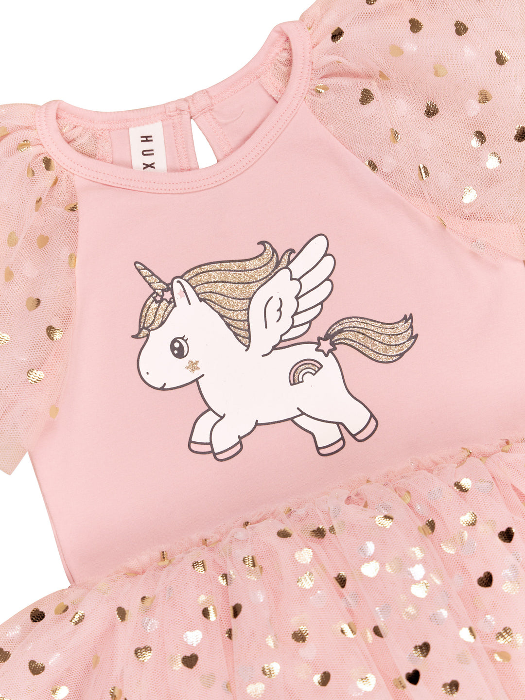 Huxbaby Glitter Unicorn Ballet Onesie - Rosebud