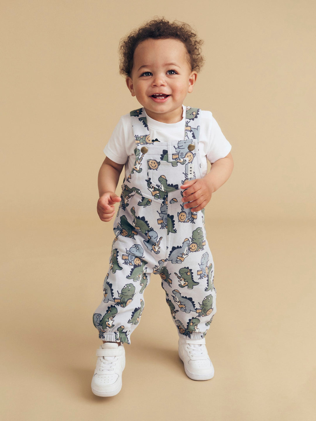 Huxbaby Dino Band Overall - Slate