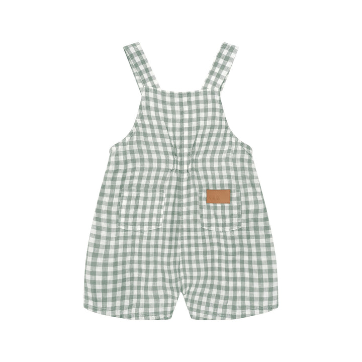 Huxbaby Huxbear Check Short Overall - Sage/Almond Milk