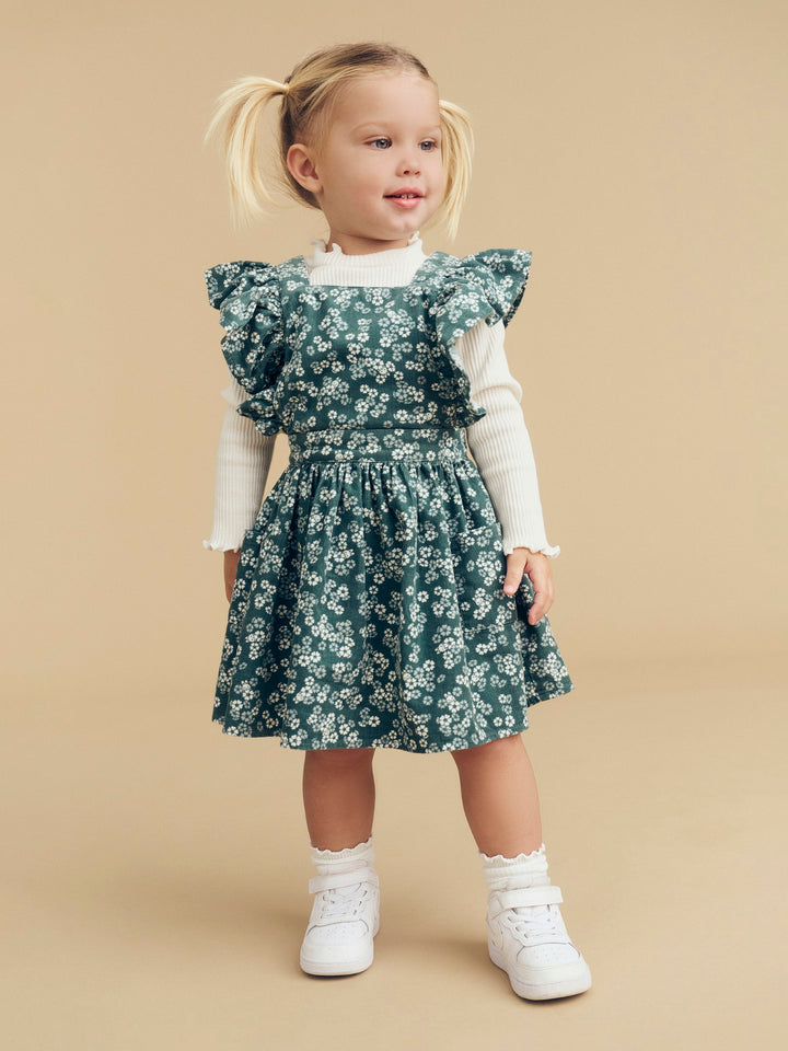 Huxbaby Peek A Boo Bunny Pinafore - Spruce