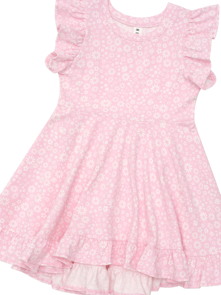 Huxbaby Daisy Seashell Frill Swing Dress - Lilac Mist