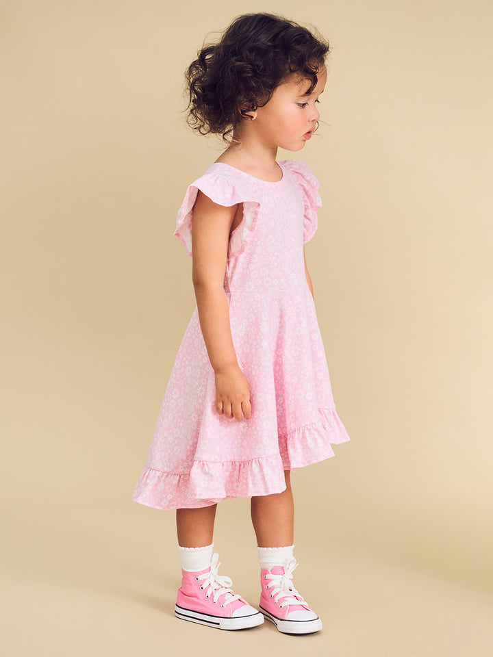 Huxbaby Daisy Seashell Frill Swing Dress - Lilac Mist