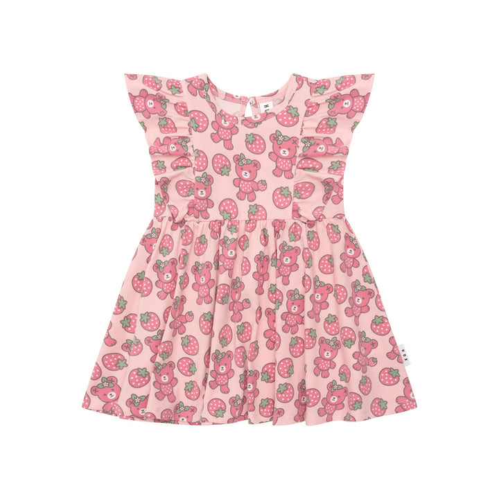 Huxbaby Berry Bear Frill Dress - Candy