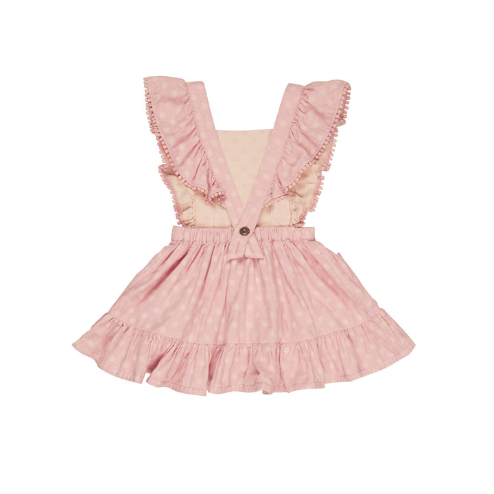 Huxbaby Daisy Reversible Bib Dress - Dusty Rose + Sunkiss